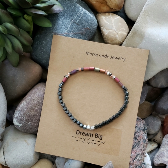DREAM BIG Morse Code Bracelet - Picture 3 of 4